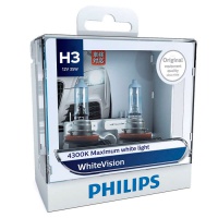 Автомобильная лампа PHILIPS WHITE VISION H3 55W (2шт.)